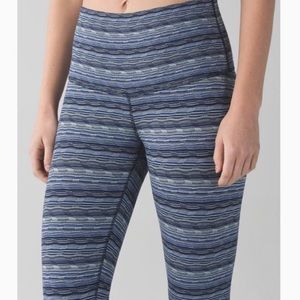 Lululemon Blue Cyber Striped Leggings